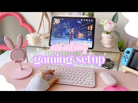 a cute and aesthetic mini gaming setup ft. logitech K380 🎀 | play genshin impact on ipad pro M1 2021