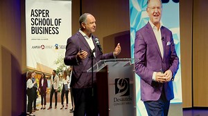 Billionaire whose surgical tech helped Jets goalie inspires U of M students
