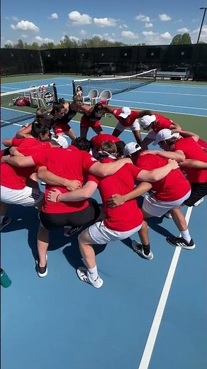 University of Missouri - St. Louis tennis team chants before match