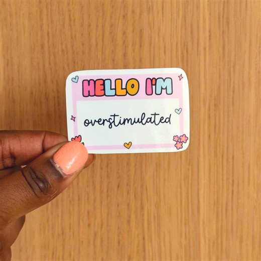 Hello I’m Overstimulated Sticker, Funny Introvert Sticker, Cute Mental Health Humor Decal, Relatable Mood Sticker, Laptop & Water Bottle - Etsy