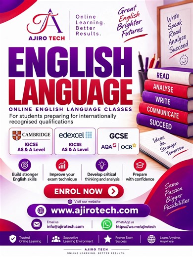 Enrol in our online Private English Classes for Cambridge, Edexcel, GCSE
