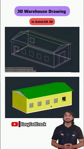 3D Warehouse Drawing in Autocad 3D #shorts #Cad #autocaddrawing #viral #caddrawing #3DDrawin #viral