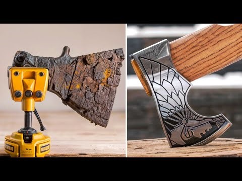 We made an axe literally from garbage!3 ways to restore old axes!