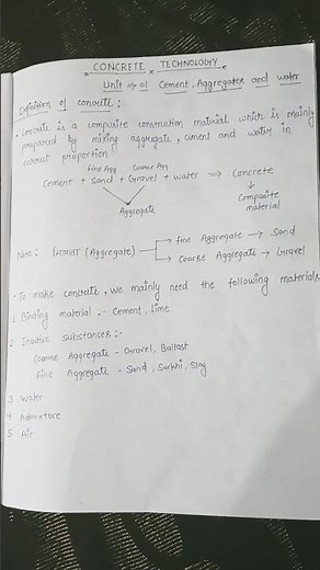 Concrete Technology Notes / Part 1 #engineering #civilengineering