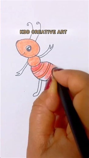 A Little Cute Ant Drawing Tutorial #easydrawing #ants #drawing #tutorial #shorts #kbdcreativeart
