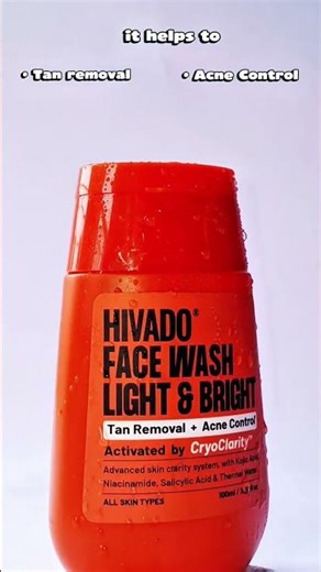 HIVADO Face Wash Light & Bright – tan removal + acne control, activated by CryoClarity 💖✨