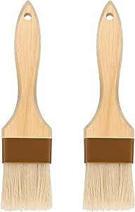 Natural Boar Bristle Pastry & Basting Brush - Non-Shedding, Food-Grade & Heat-Resistant Kitchen Tool for Cooking, Baking, Butter, Egg Wash, Oil, Sauce, Marinade & Cleaning Coffee Grinders - 1.5 Inch