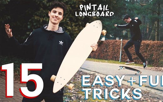 【Hans】15 EASY PINTAIL TRICKS FOR BEGINNERS (Longboard)