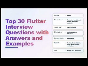 Top 30 Flutter Interview Questions & Answers — Practical Dart Examples | Echo With Coffee