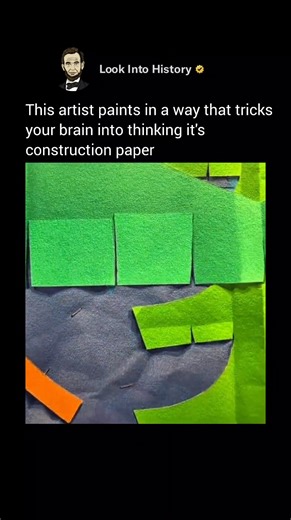 Seattle artist Bill Braun is a hyperrealism genius 🎨 His trompe-l'œil acrylic paintings look exactly like layered construction paper — complete with masking tape, staples, and shadows. But here’s the twist 👀 every single piece is completely flat. Just acrylic on canvas. Each brushstroke is placed so precisely it tricks your brain into seeing depth that doesn’t exist — it’s not paper art, it’s paint pretending to be paper. 🧠 Via: @sabrinafreyart - #artfacts #hyperrealism #billbraun #illusionar