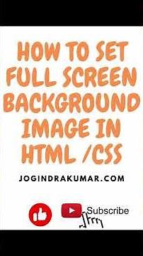 HOW TO SET FULL SCREEN BACKGROUND IMAGE IN HTML CSS #html #css #background #image #shorts