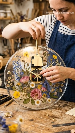 Real Flowers Turned Into a Stunning Resin Clock! 🌸✨ #resin #resinart #epoxyresin #epoxy #satisfying