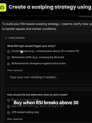Creating a trading bot by prompt