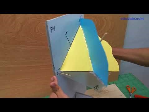 Making a model of the intersection of a straight line with a plane in the dihedral system