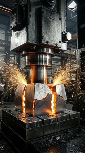 Hydraulic Press vs Metal Cube – Crushing in Slow Motion! 😱 #HydraulicPress #Satisfying #Crushing