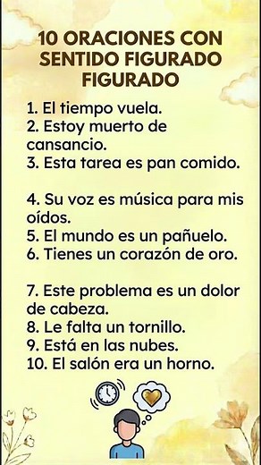 10 oraciones con sentido figurado #10oraciones #sentidofigurado #aprenderespañol #aprender #clases