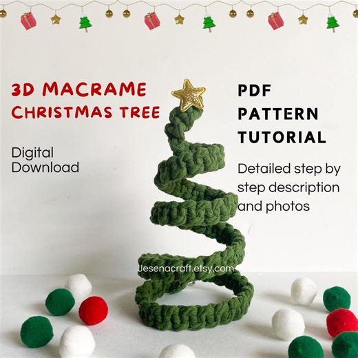 PDF Pattern 3D Macrame Christmas Tree Tutorial