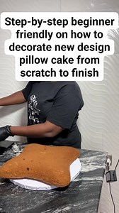 Step-by-step beginner friendly on how to decorate new design pillow cake from scratch to finish | Irresistiblecake/funnyv