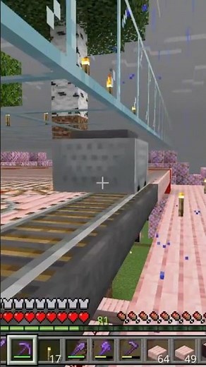 【マイクラ】走ってくるホッパー付きトロッコをうまく回収できるかチャレンジ #minecraft #マイクラ #マインクラフト #ps5 #switch #トロッコ #ホッパー付きトロッコ #植林場