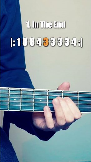 In The End (Linkin Park) on One String #guitar #tutorial