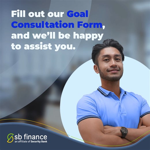 Financial assistance and flexible payment plans? Dito, pwede! 🌟 SBFF, wag mahiyang lumapit sa amin dahil handa kaming tumulong. 🤗 Just fill out this form so we can assist you! 💚💙💛 *Terms and conditions apply. ****Loan applications are subject to approval based on company policies. SB Finance is an affiliate of Security Bank Corporation, is regulated by the Securities and Exchange Commission, and is supervised by the Bangko Sentral ng Pilipinas. | SB Finance