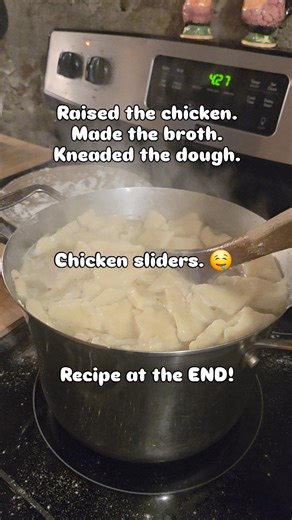 There’s something special about slow days in the kitchen… When the broth simmers, the dough rises, and the whole house smells like comfort. These chicken sliders were made with so much love — from our very own backyard chickens, homemade broth, and dough from scratch. Simple ingredients, a little patience, and a lot of heart. 💛 #FromOurCoopToTheTable #HomemadeWithLove #CozyKitchen #BackyardChickens #FarmhouseCooking #FromScratch #ComfortFood | Jennifer Murray