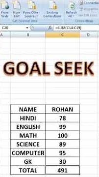 How to Use GOAL SEEK in EXCEL !! #shorts #excel #goalseek