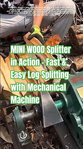 MINI WOOD Splitter in Action – Fast & Easy Log Splitting with Mechanical Machine #woodworking #short