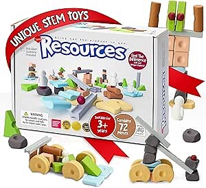 Taksa Toys Educational Building Blocks for Kids Ages 3 4 5 6 7+ Years Old, Reggio Emilia Stem Toys, Montessori Toys for Girls, Boys Unique Preschool Learning & Stacking Resources, Gift Pack 72 Pcs