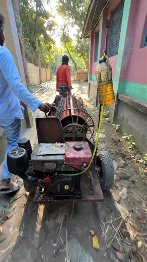A rice threshing machine is being pulled by hand. #machine #agriculture #reels #viral #agro | Explore with Furkan