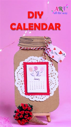 Art All The Way on Instagram: "Make your own DIY calendar 📅✨ Simple, cute, and perfect for desk décor or gifting. Save this idea for later 💾 Follow us for more easy DIY crafts 🤍 #DIYCalendar #HandmadeCalendar #DeskDecor #PaperCraft #AestheticDesk #DIYReels #CraftReels #EasyDIY #OfficeDecor"