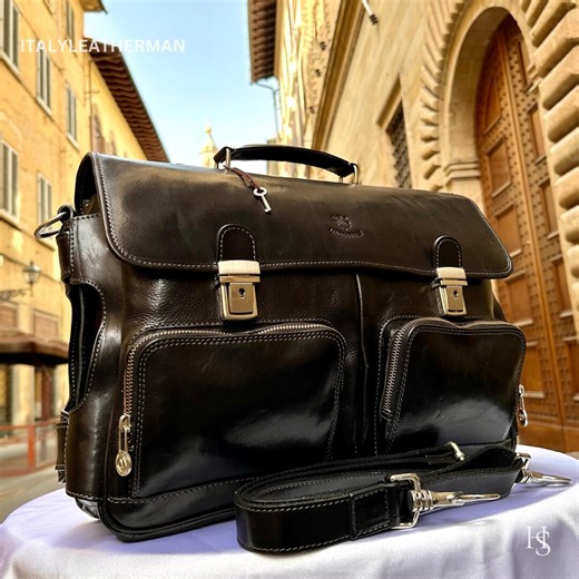Italian Handmade Leather Briefcase Bags for Men, Made in Italy - Etsy