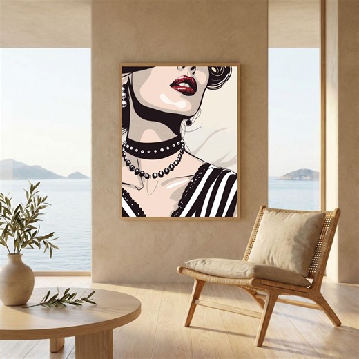 Elegant Fashion Poster | Chic Glamour Wall Decor | Modern Portrait Print | Ai-inspired Artwork - Etsy