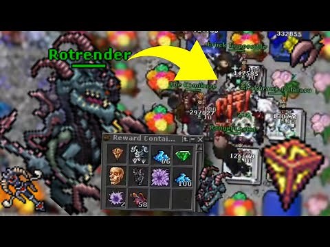 BOSS ROTRENDER DEFEATED FOR THE FIRST TIME IN TIBIA! 😎 DROP NEW MOUNT @UrsinhaClips