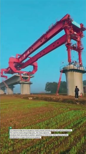 Giant Bridge Launching Gantry Installs Massive Concrete Girders with Precision