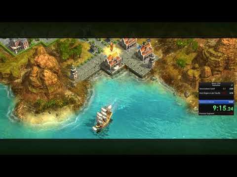 Anno 1701 / All easy scenarios speedrun (9:59)