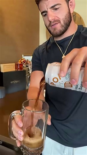 Making my dad a homemade root beer float 🥤