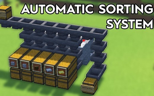 [简介附所需材料数][1.14-1.15+]5分钟完工！我的世界超简单的全自动整理系统丨Minecraft Automatic Sorting System
