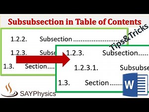How to increase number of sections in table of contents