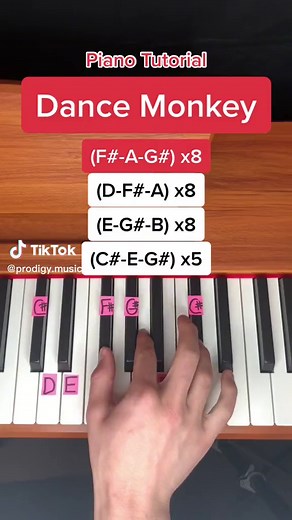 Dance Monkey Piano Tutorial 🐒 #piano #pianolesson #pianolearning #easypiano