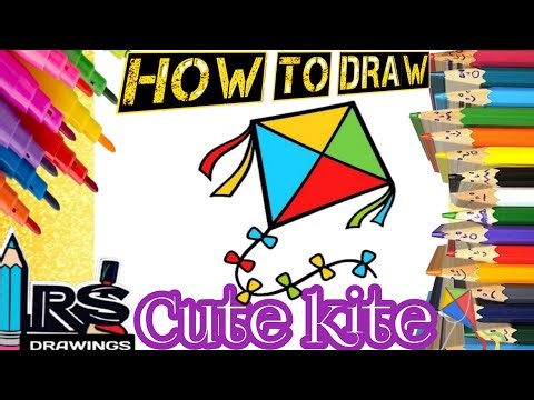 How to draw cute kite 🪁drawing,painting &coloring for kids&toddlers|kite festival🎉🥳🎈|Basant festival