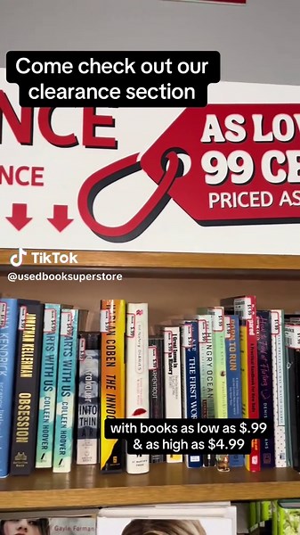 Clearance Books at Our Burlington Used Book Store