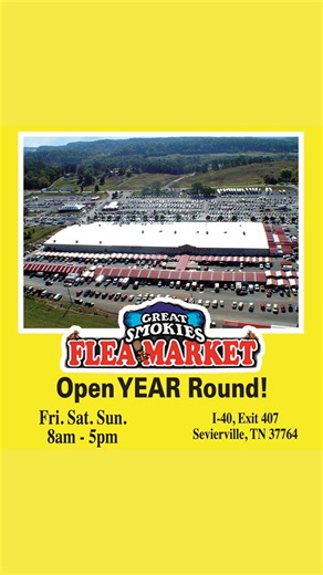 🎉 Find Something for Everyone at the Great Smokies Flea Market! 🛍️ Antiques, handmade goods, fresh produce, collectibles, home décor & more – all under one roof! 🗓️ Open Fri–Sun | 🐾 Pet Friendly | 🎶 Always Something New! #FleaMarketFun #GreatSmokiesFleaMarket #ShopLocal #WeekendPlans #HiddenTreasures | Great Smokies Flea Market