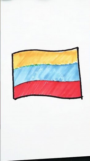 Como DIBUJAR la BANDERA de VENEZUELA 🇻🇪✨ #DibujoFacil #ComoDibujar