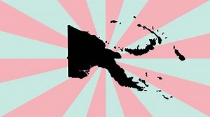 Animated Papua New Guinea map icon with a rotating background