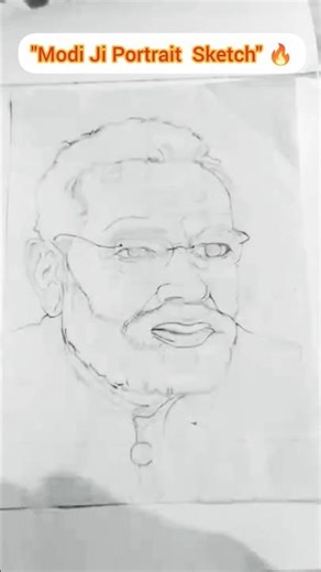 PM Modi Ji Portrait Sketch#shorts #art #sketch