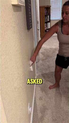 She cleaned the wall for hours until husband saw it