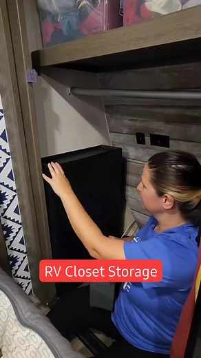 RV Closet Storage Idea #rvhacks #rvtip #reelitfeel #rvstorage #rving #rvrenovation #tinylivingorganization #rvorganization #rvtips #fulltimetravelfamily #fulltimetravel | Exploring Outside the 303