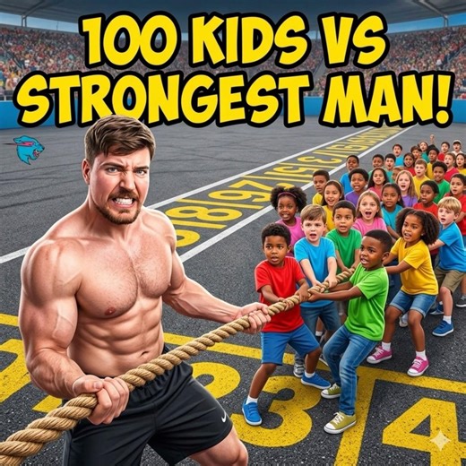 100 Kids vs. The World’s Strongest Man! #shorts