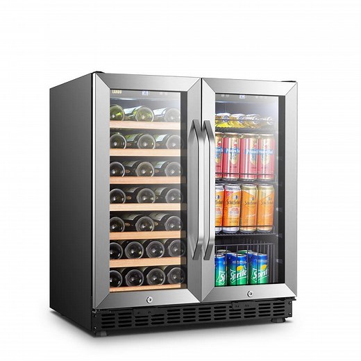 Reviews for LANBO Wine Refrigerator 30 in. Dual Zone 33-Bottle 70-Can Beverage and Wine cooler in Stainless Steel | Pg 1 - The Home Depot